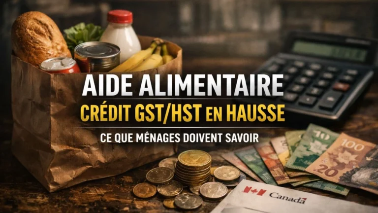 Canada aide alimentaire crédit GST/HST en hausse prêt ce que ménages doivent savoir