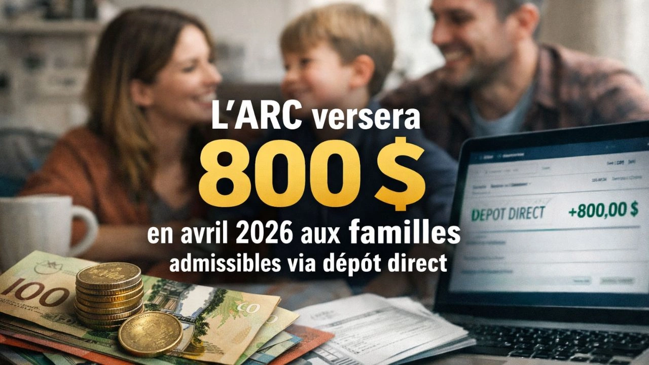 L’ARC versera 800 $ en avril 2026 aux familles admissibles via dépôt direct