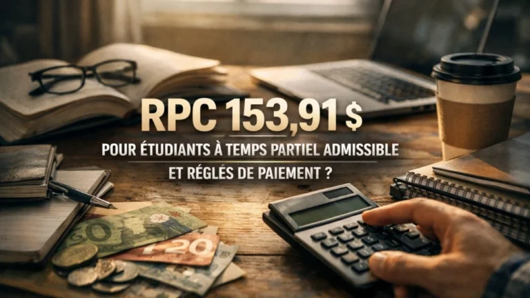 RPC 153,91 $ pour étudiants à temps partiel admissible et règles de paiement ?